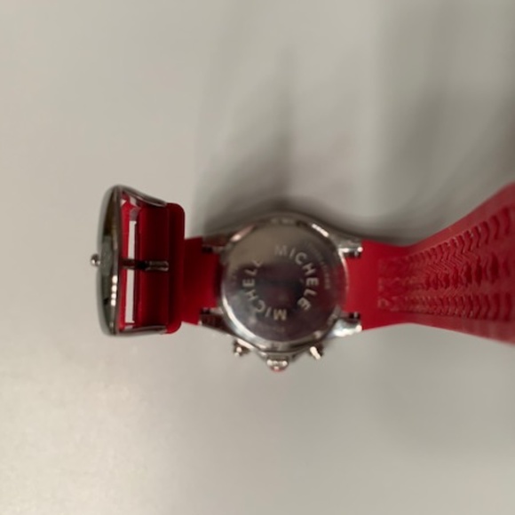Michele red jelly bean watch